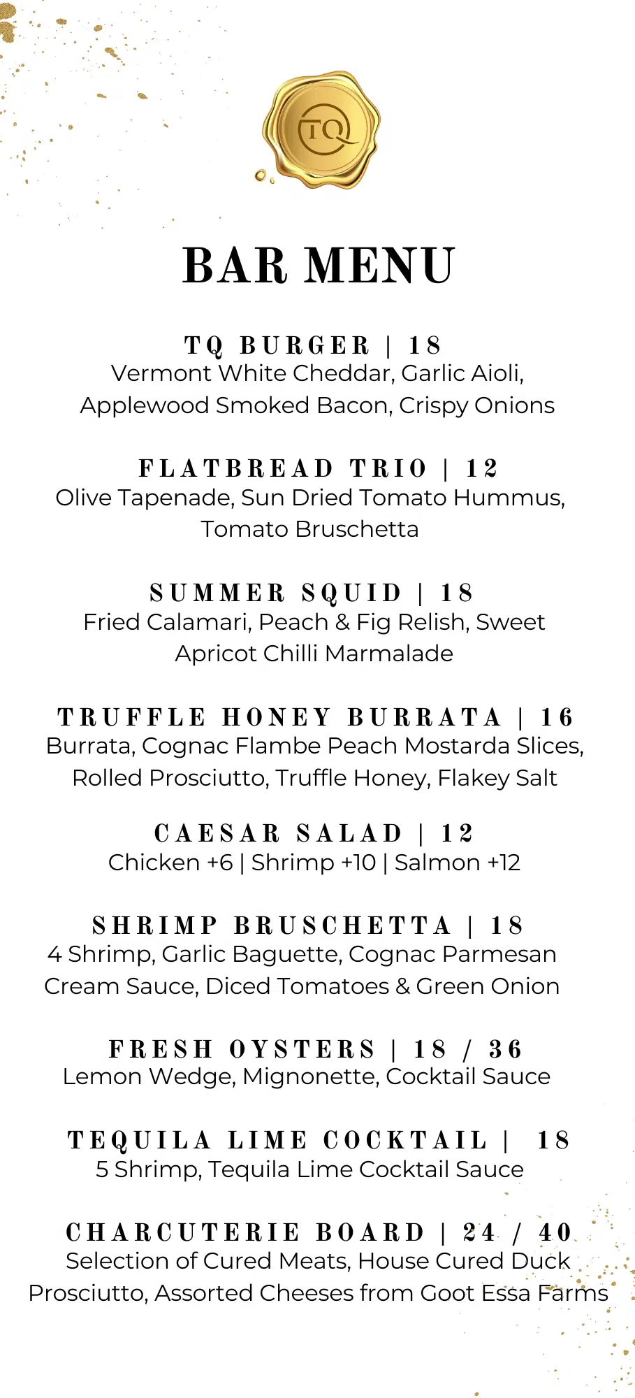 Bar Menu